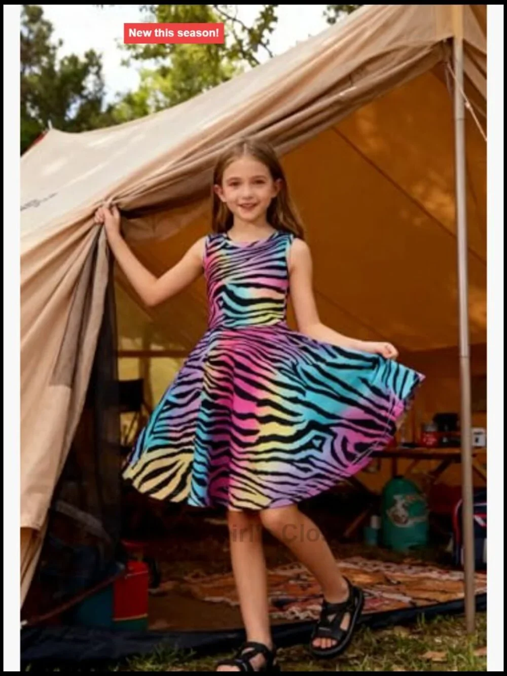 Sleeveless Casual Twirl Sundress for Girls 4-13 Years